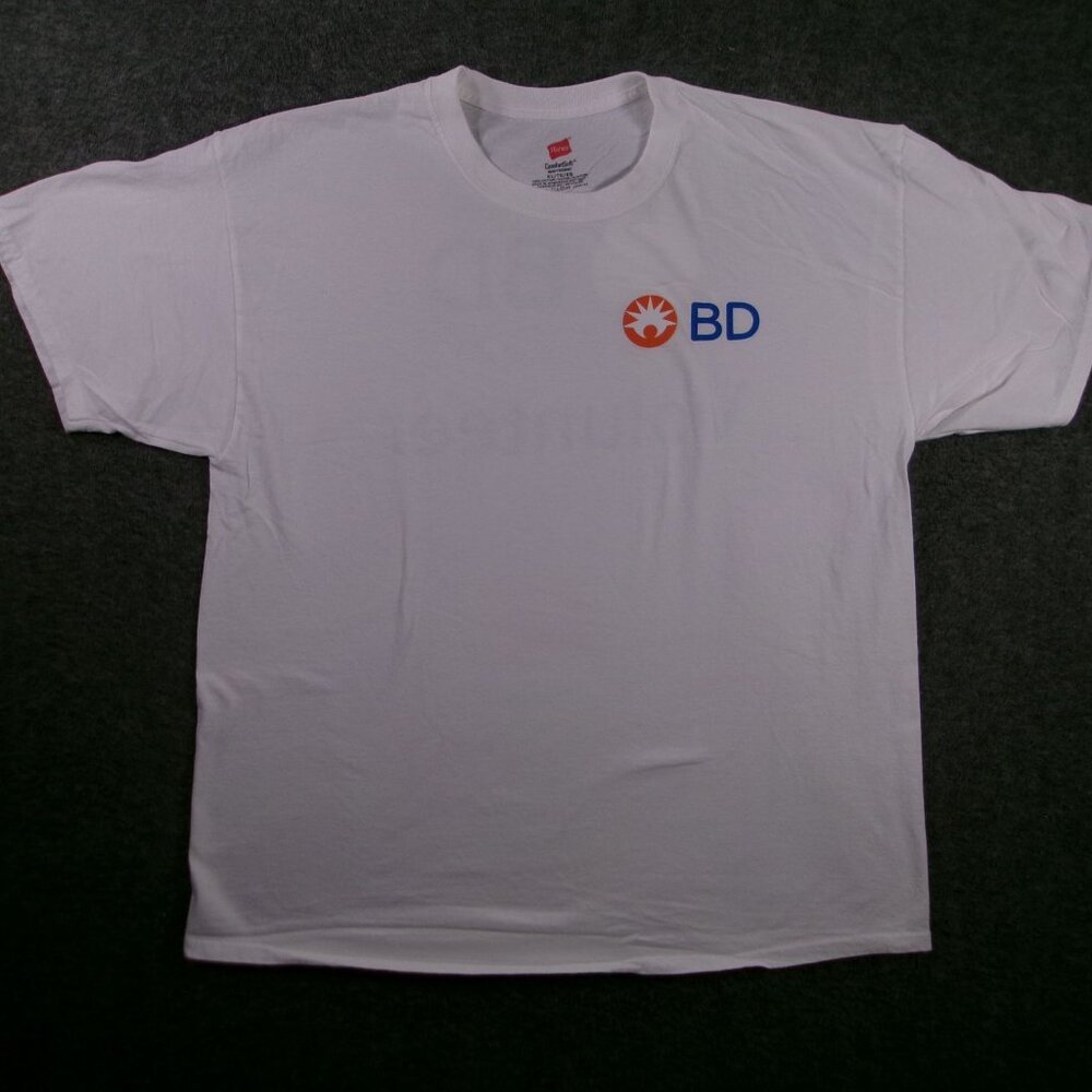 Becton Dickinson Shirt Mens XL White BD Volunteer Logo Short Sleeve Graphic Tee